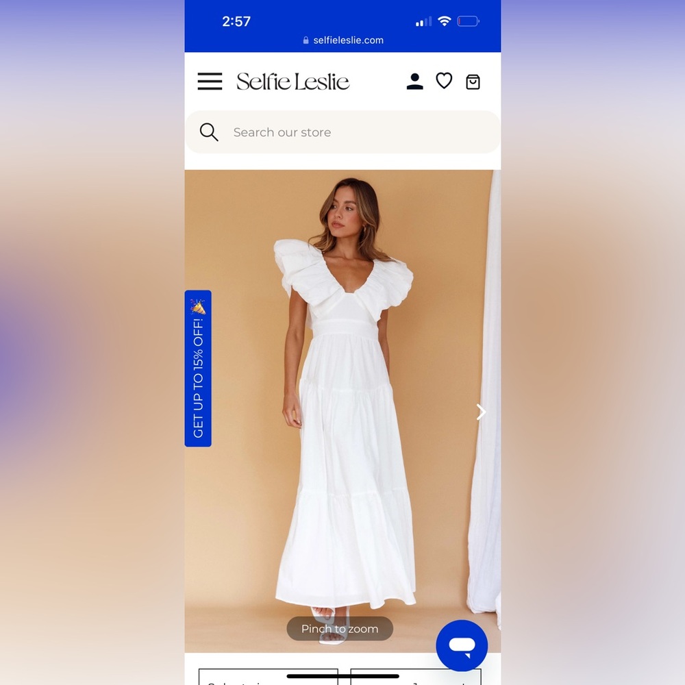 KAHLO PUFFED RUFFLE NECKLINE MAXI DRESS WHITE SELFIE LESLIE